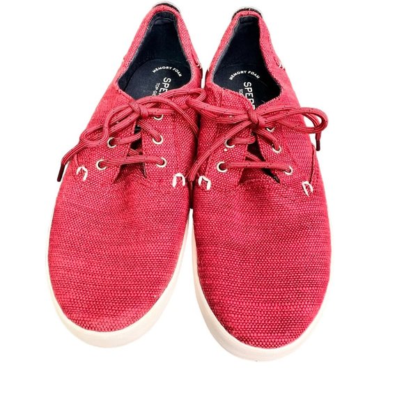 Sperry Bodie Sneaker Shoes size 6 M Big Kids or 8 Women Red Washable Fabric - Picture 3 of 10
